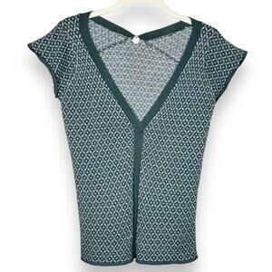Margaret O'leary Geometric Pattern Knit Top Size Small